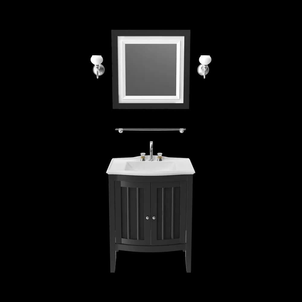 Wooden Bathroom Sink With Mirror - image 1